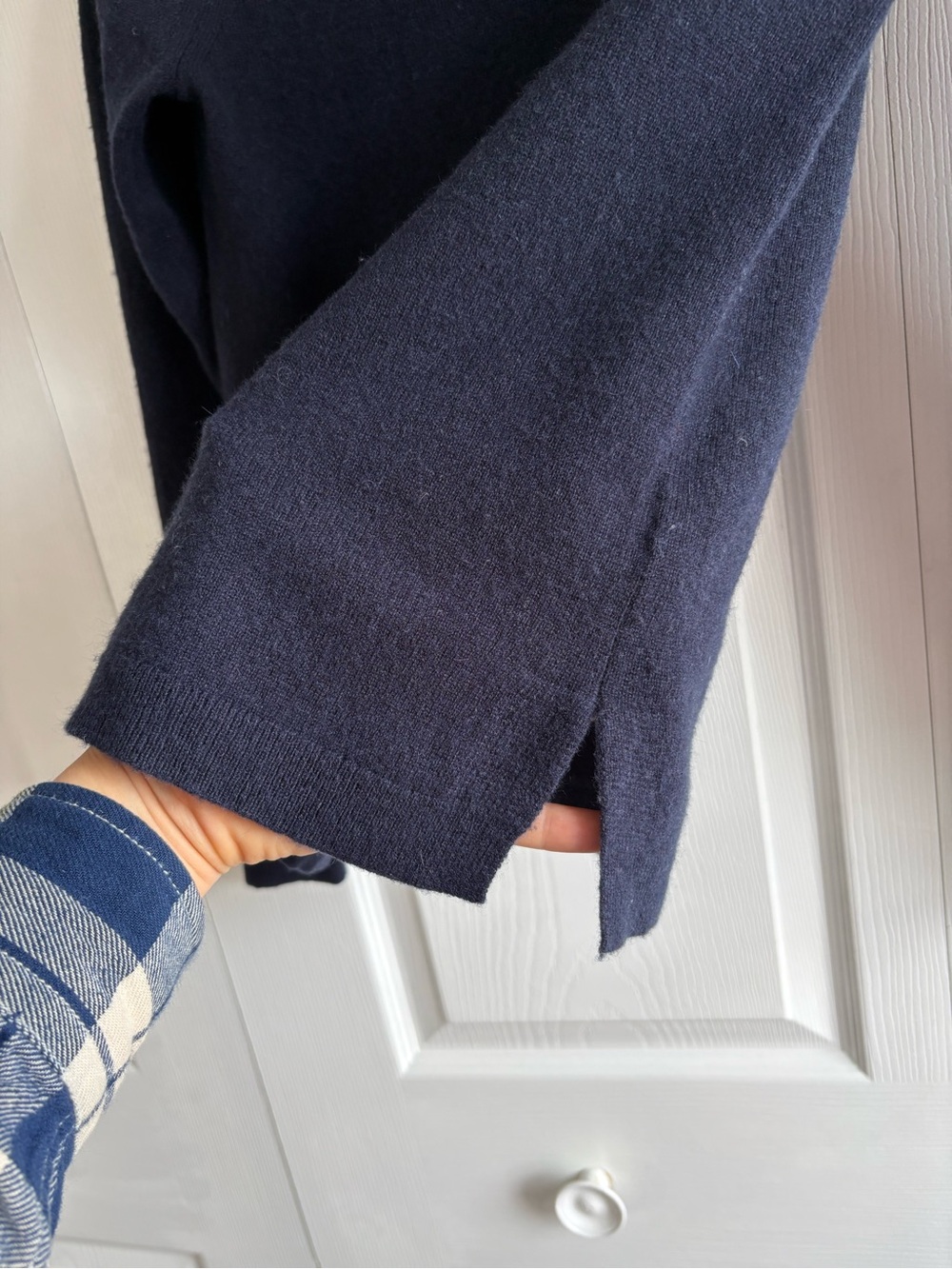 J.Crew Cashmere Dark Navy Blue Turtleneck Sweater XS Academia Career Teacher - Picture 7 of 12